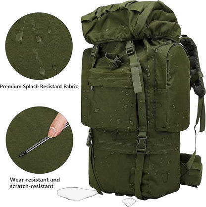 65L Waterproof Oxford Mountaineering Backpack with Rain Cover