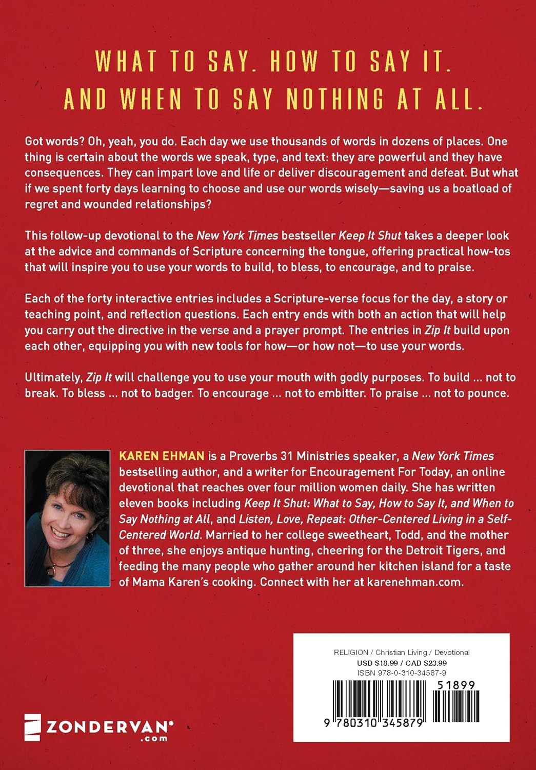 Zip It: The Keep It Shut 40-Day Challenge by Karen Ehman