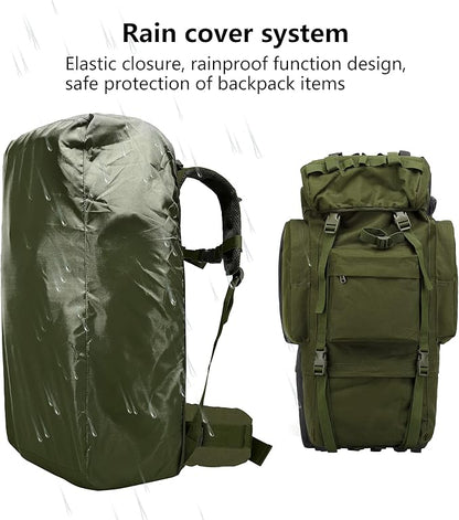 65L Waterproof Oxford Mountaineering Backpack with Rain Cover