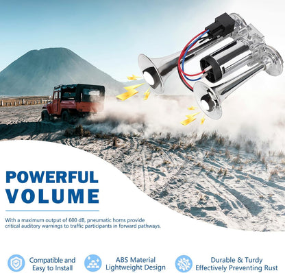 2025 Upgraded 130DB Super Loud Dual Electric Air Horn for Truck