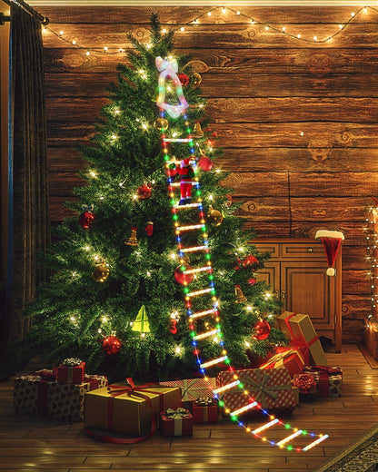 Christmas Santa Climbing Stairs Light, 8 Flashing Modes