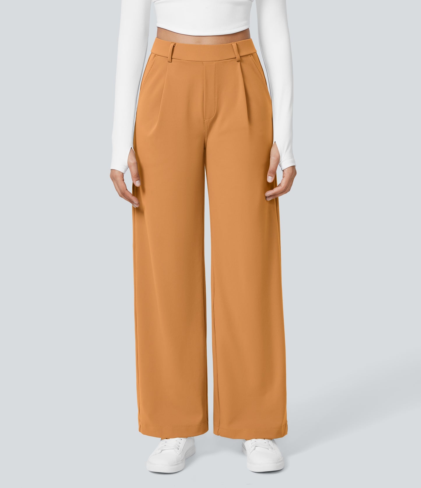High Waisted Pocket Straight Leg Work Pants