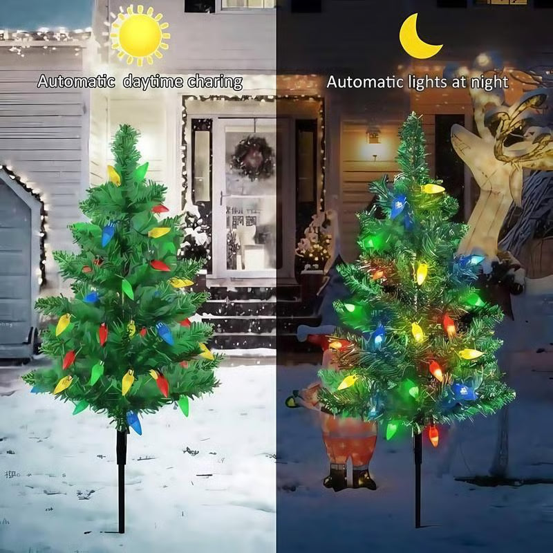 Festive Outdoor Solar Christmas Tree Decorations