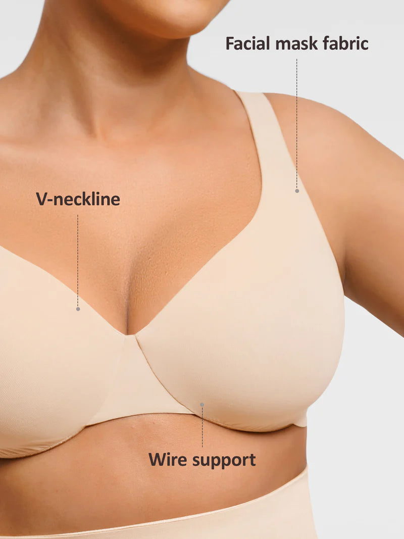 Adjustable Deep V-Neck Underwire Bra