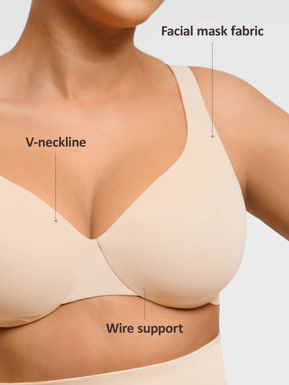 Adjustable Deep V-Neck Underwire Bra