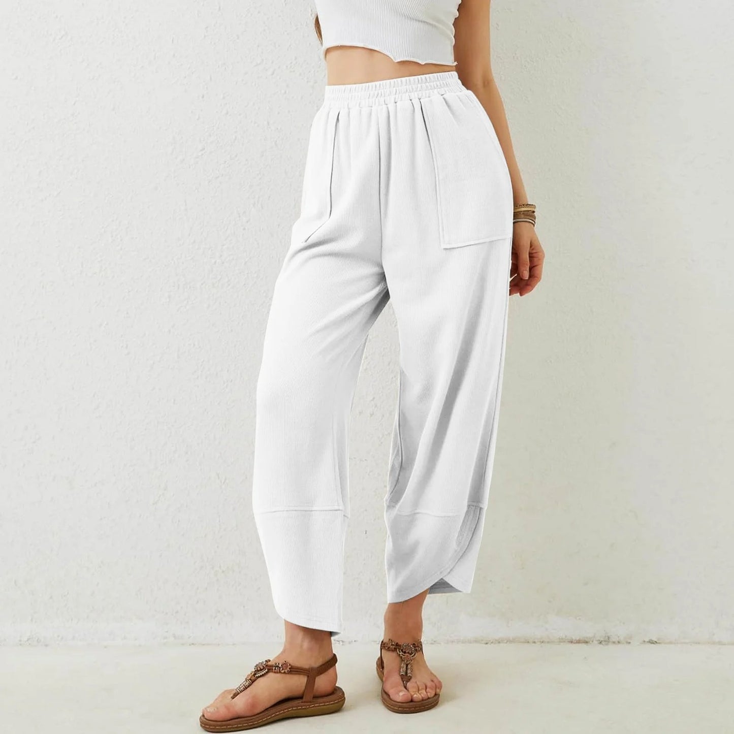 Womens Baggy Wide Leg Pants with Large Pockets