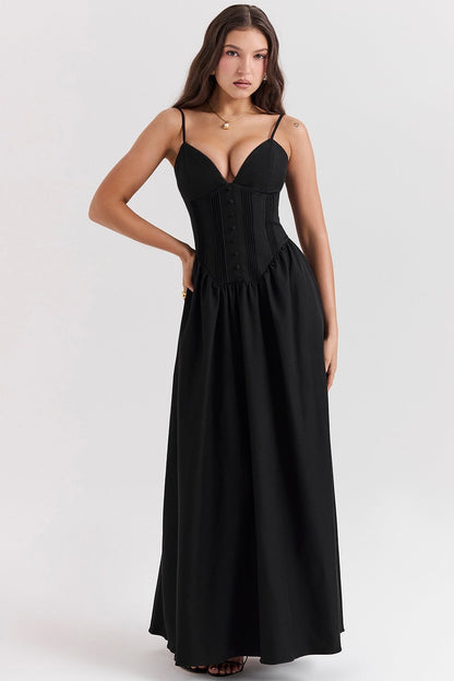 MADEMOISELLE BLACK TULLE MIDI DRESS
