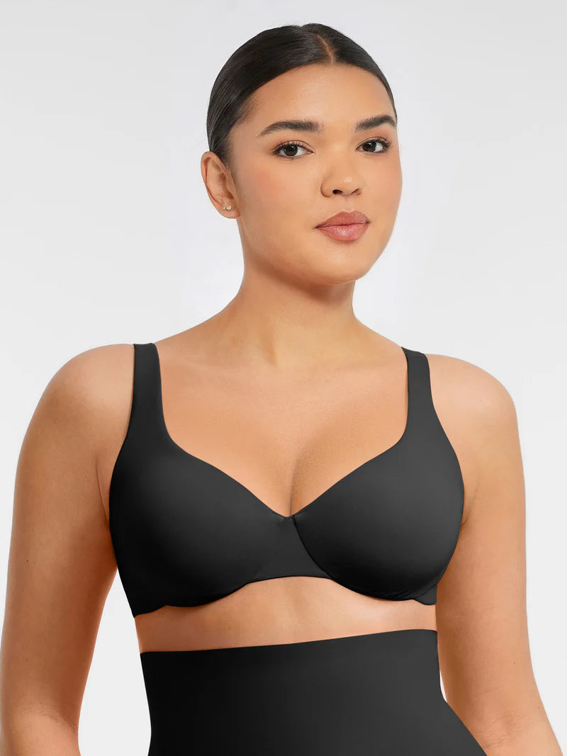 Adjustable Deep V-Neck Underwire Bra