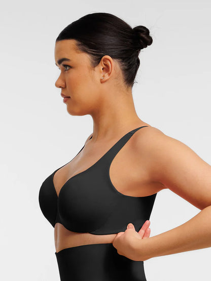 Adjustable Deep V-Neck Underwire Bra