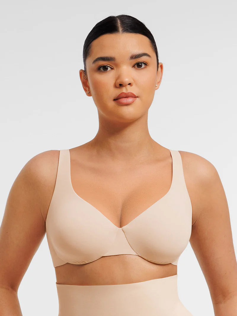 Adjustable Deep V-Neck Underwire Bra