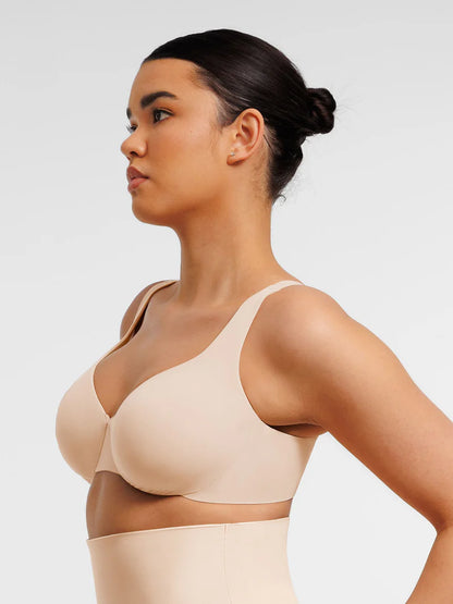 Adjustable Deep V-Neck Underwire Bra
