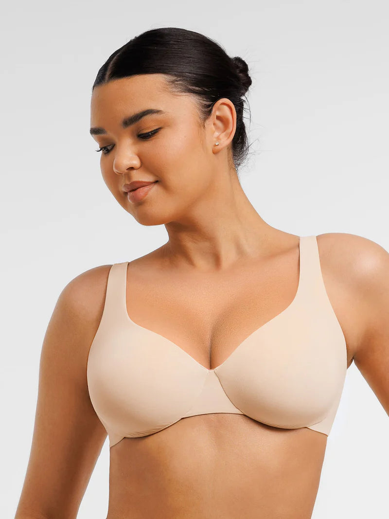 Adjustable Deep V-Neck Underwire Bra