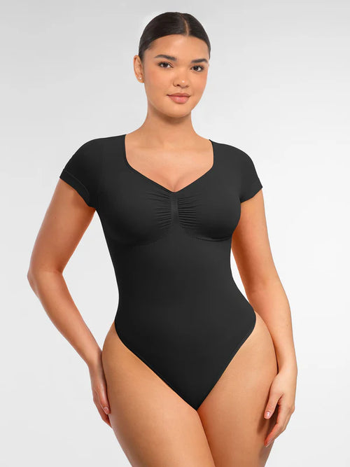 Tummy Control Seamless Short-Sleeve Bodysuit