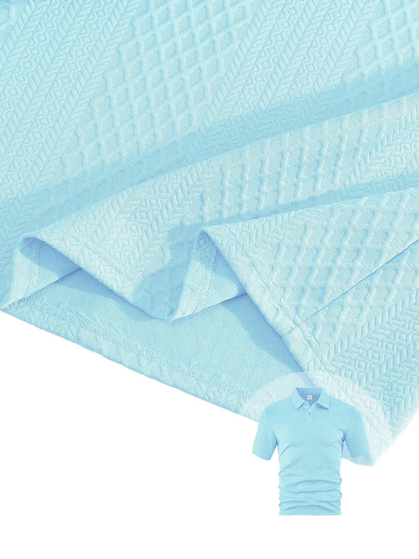 🌴Men's Solid Textured Polo Shirt & Shorts Set🌞