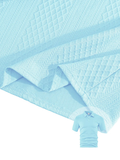 🌴Men's Solid Textured Polo Shirt & Shorts Set🌞