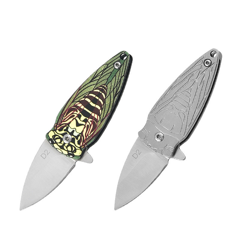 Cicada Pattern High Hardness D2 Steel Folding Blade