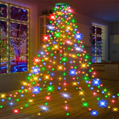 Waterproof Christmas Tree Waterfall Lights with Ring