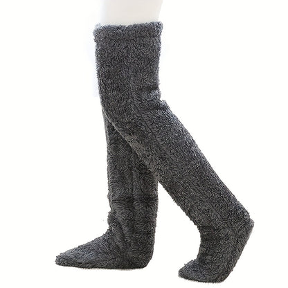 Over-Knee Fuzzy Plush Socks (2PCS) — Cozy, Cute & Irresistibly Soft