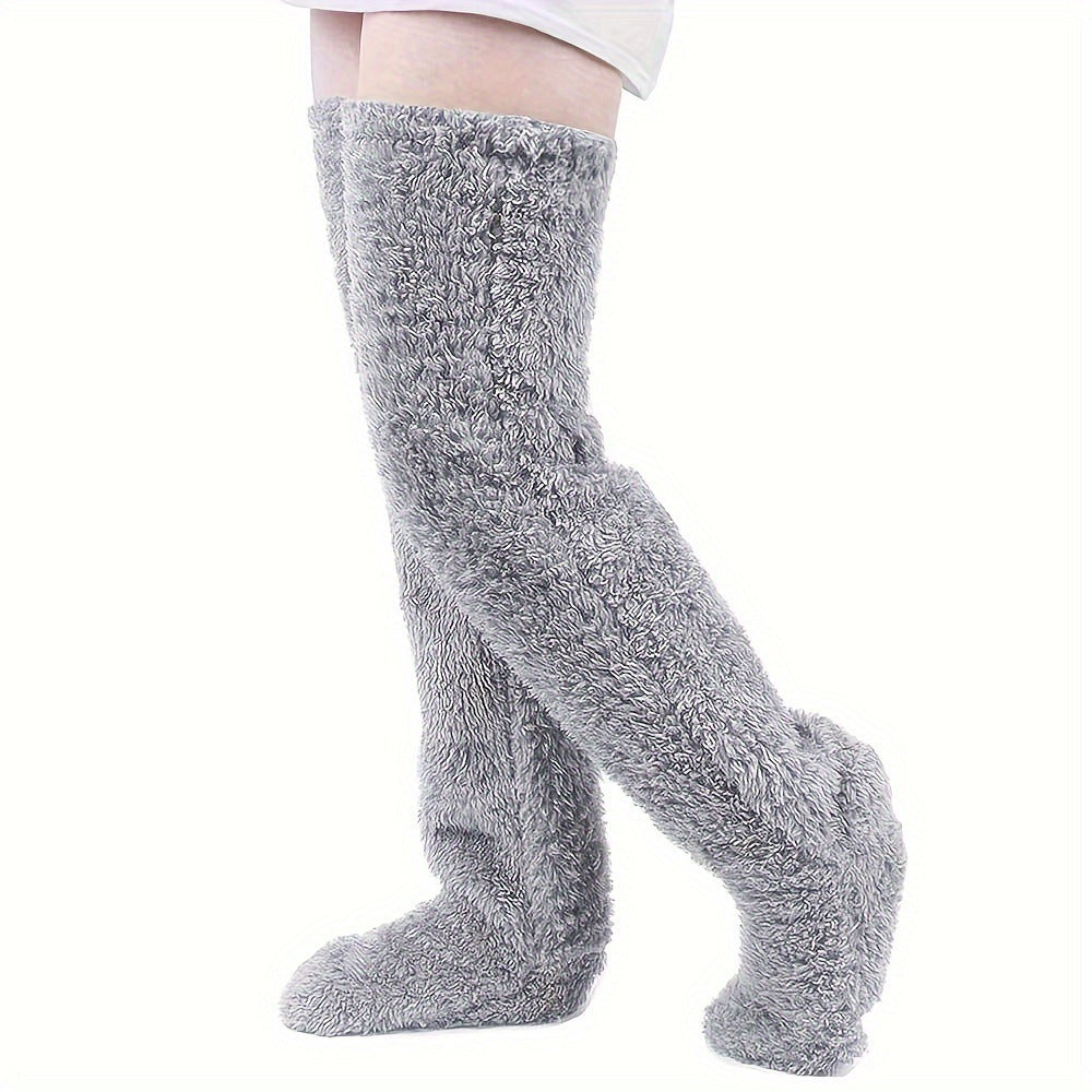 Over-Knee Fuzzy Plush Socks (2PCS) — Cozy, Cute & Irresistibly Soft