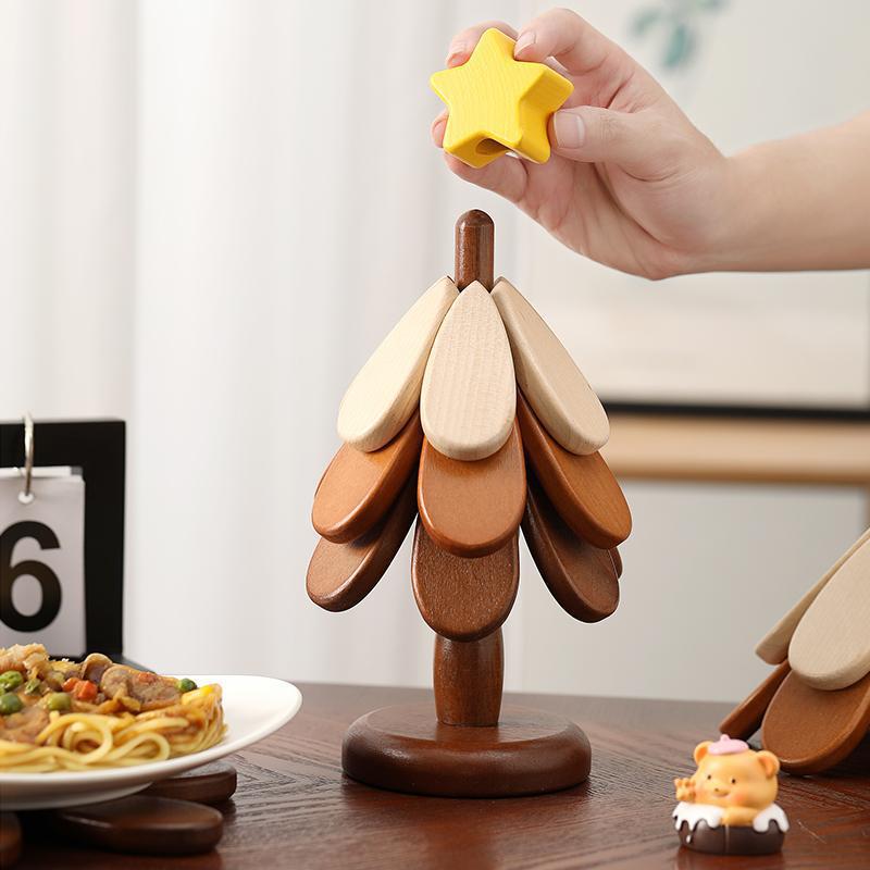 Handcrafted Wooden Christmas Tree Trivet