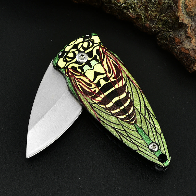 Cicada Pattern High Hardness D2 Steel Folding Blade