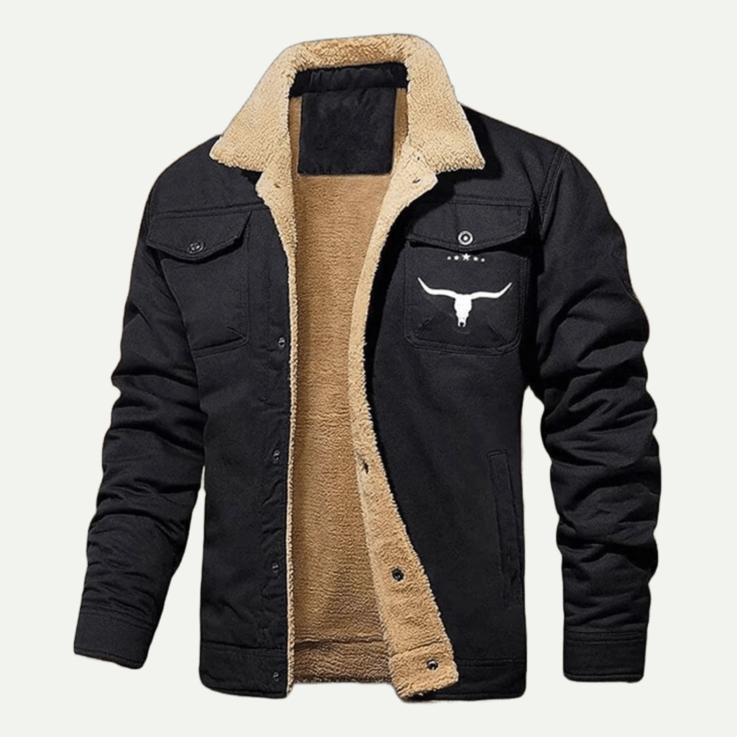 Men’s Retro Western Fleece Jacket – Warm, Rugged & Timeless Style