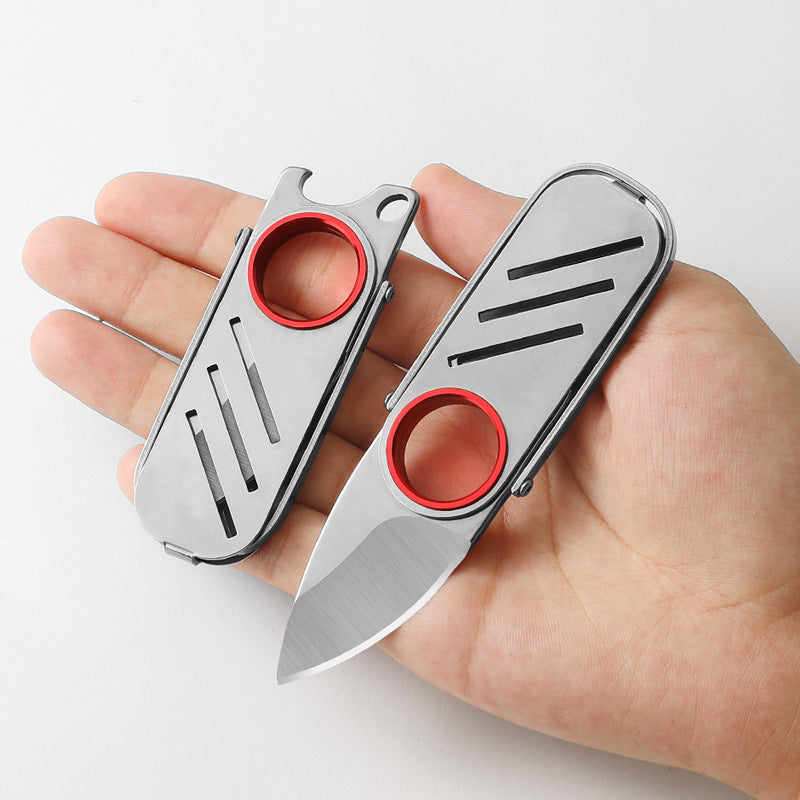 All-Steel Ring Push Blade – Portable Bottle Opener