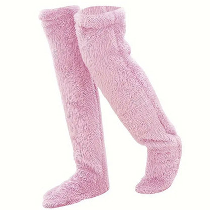 Over-Knee Fuzzy Plush Socks (2PCS) — Cozy, Cute & Irresistibly Soft