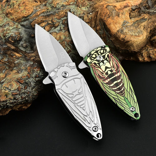 Cicada Pattern High Hardness D2 Steel Folding Blade