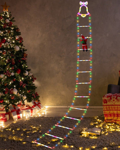 Christmas Santa Climbing Stairs Light, 8 Flashing Modes