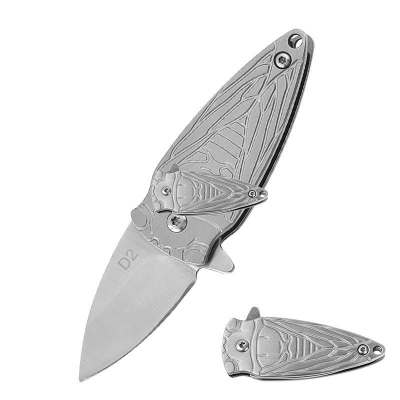 Cicada Pattern High Hardness D2 Steel Folding Blade