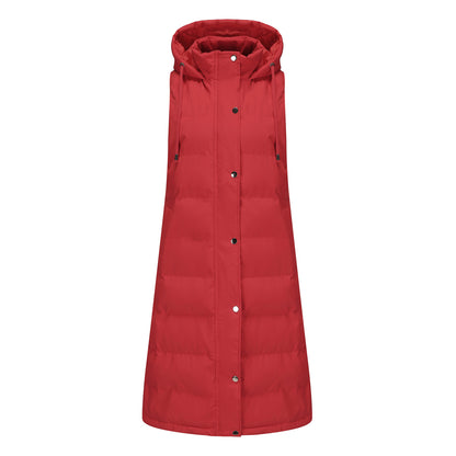 Women With Hood Sleeveless Down Vest