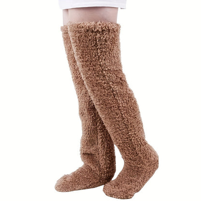 Over-Knee Fuzzy Plush Socks (2PCS) — Cozy, Cute & Irresistibly Soft