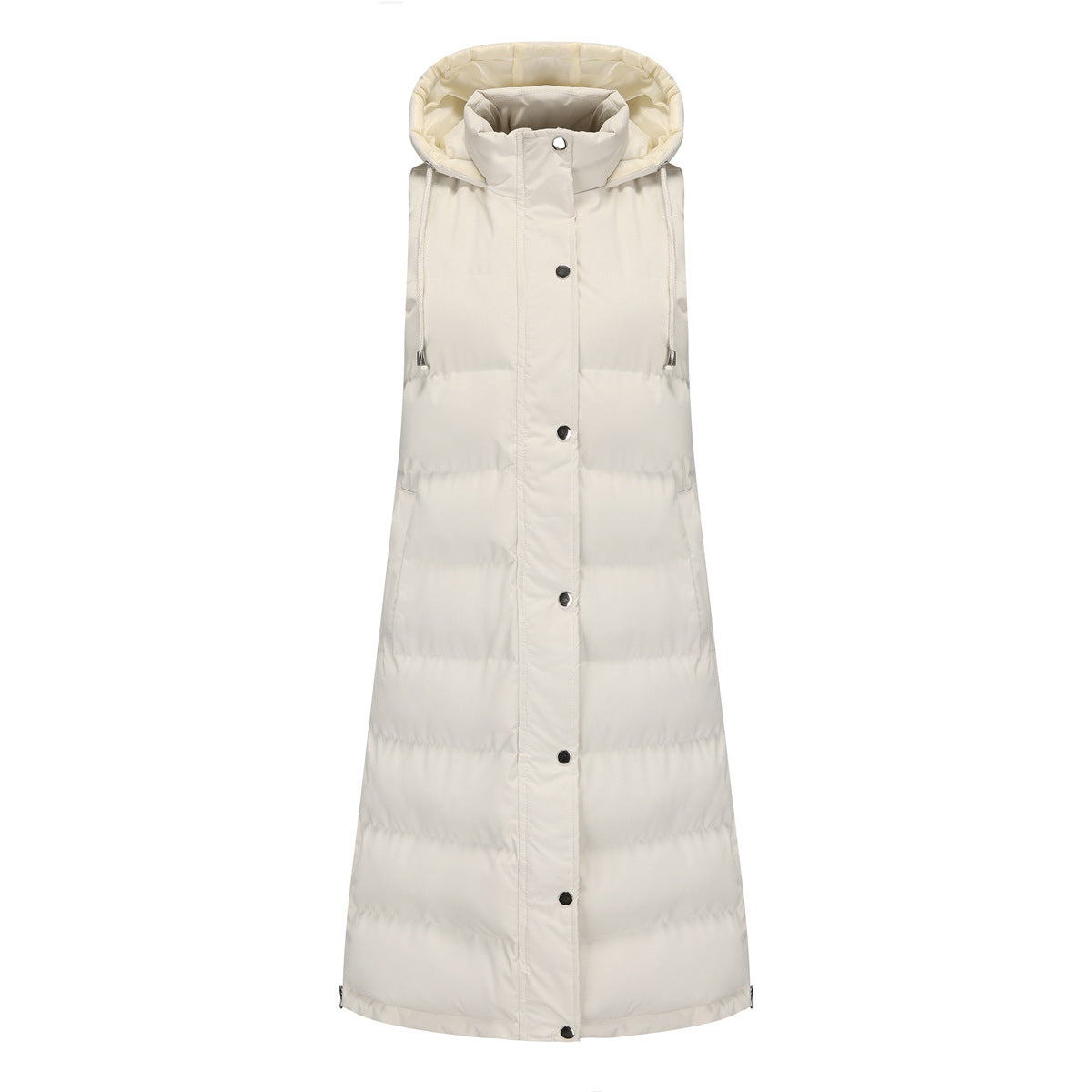 Women With Hood Sleeveless Down Vest
