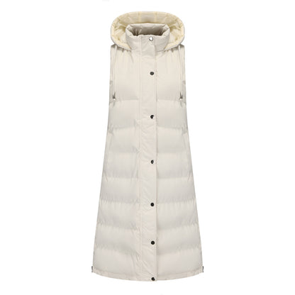 Women With Hood Sleeveless Down Vest