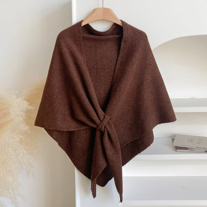 Women's Solid Color Wool Blend Shawl