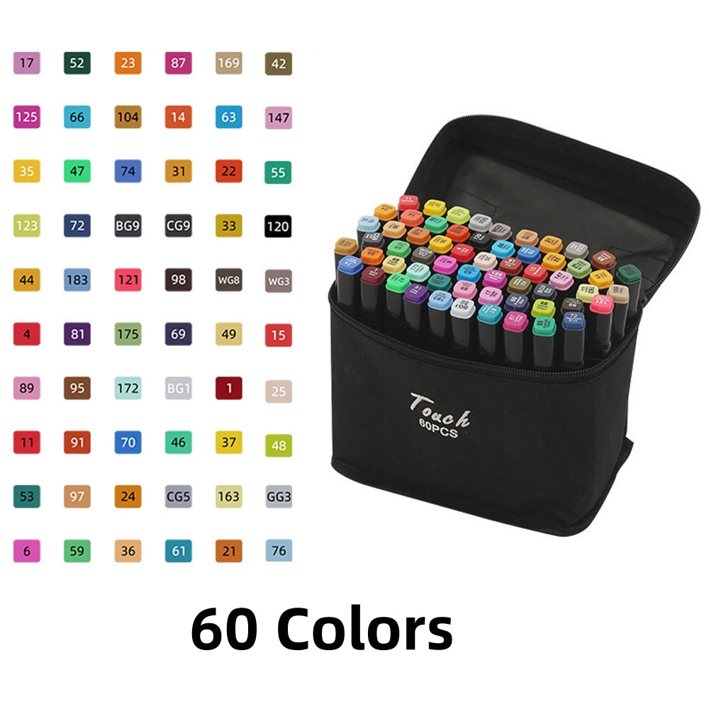 Dual Tip Alcohol Marker Pen Set – 24/36/48/60 Colors for Art, DIY Crafts & Easter Gifts