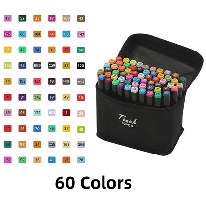 Dual Tip Alcohol Marker Pen Set – 24/36/48/60 Colors for Art, DIY Crafts & Easter Gifts