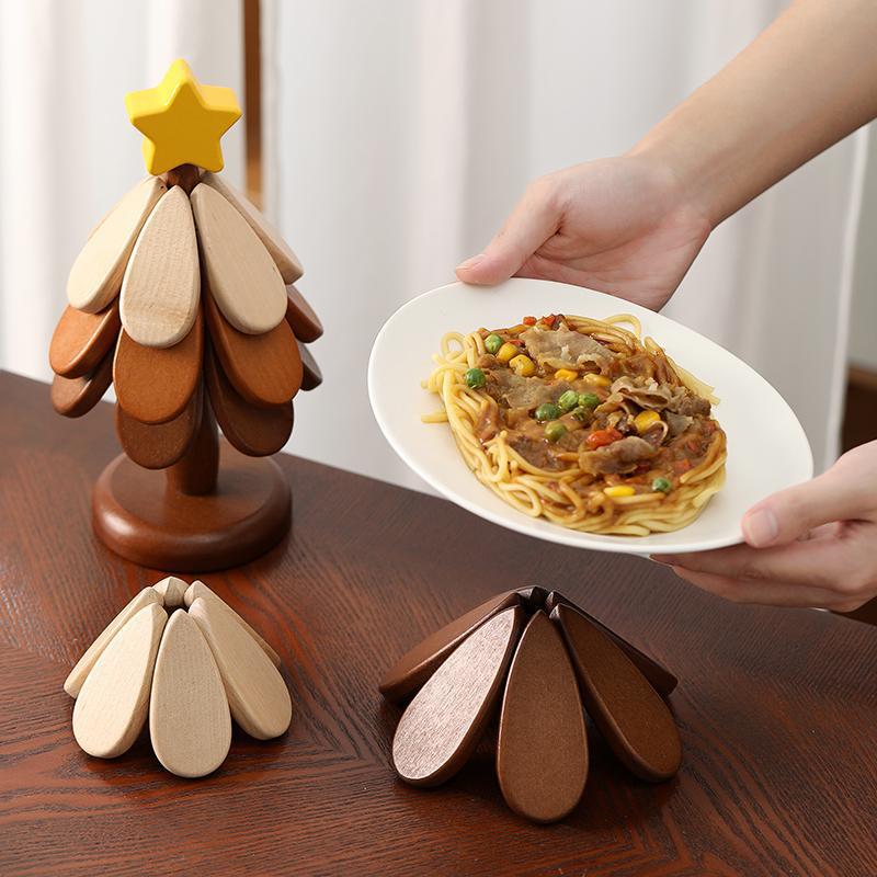 Handcrafted Wooden Christmas Tree Trivet