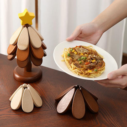 Handcrafted Wooden Christmas Tree Trivet