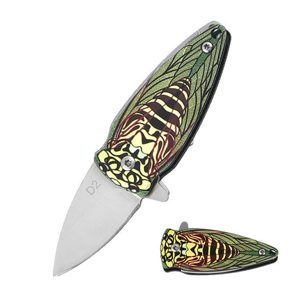 Cicada Pattern High Hardness D2 Steel Folding Blade