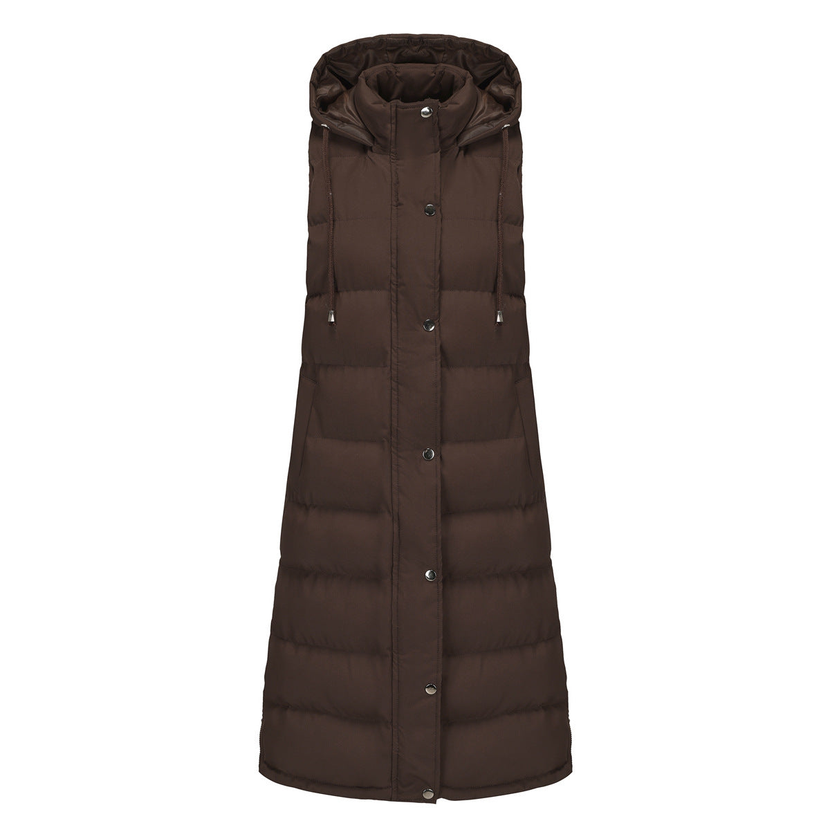 Women With Hood Sleeveless Down Vest