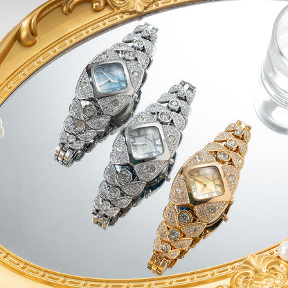 Luxury Full Diamond Bangle Bracelet Watch