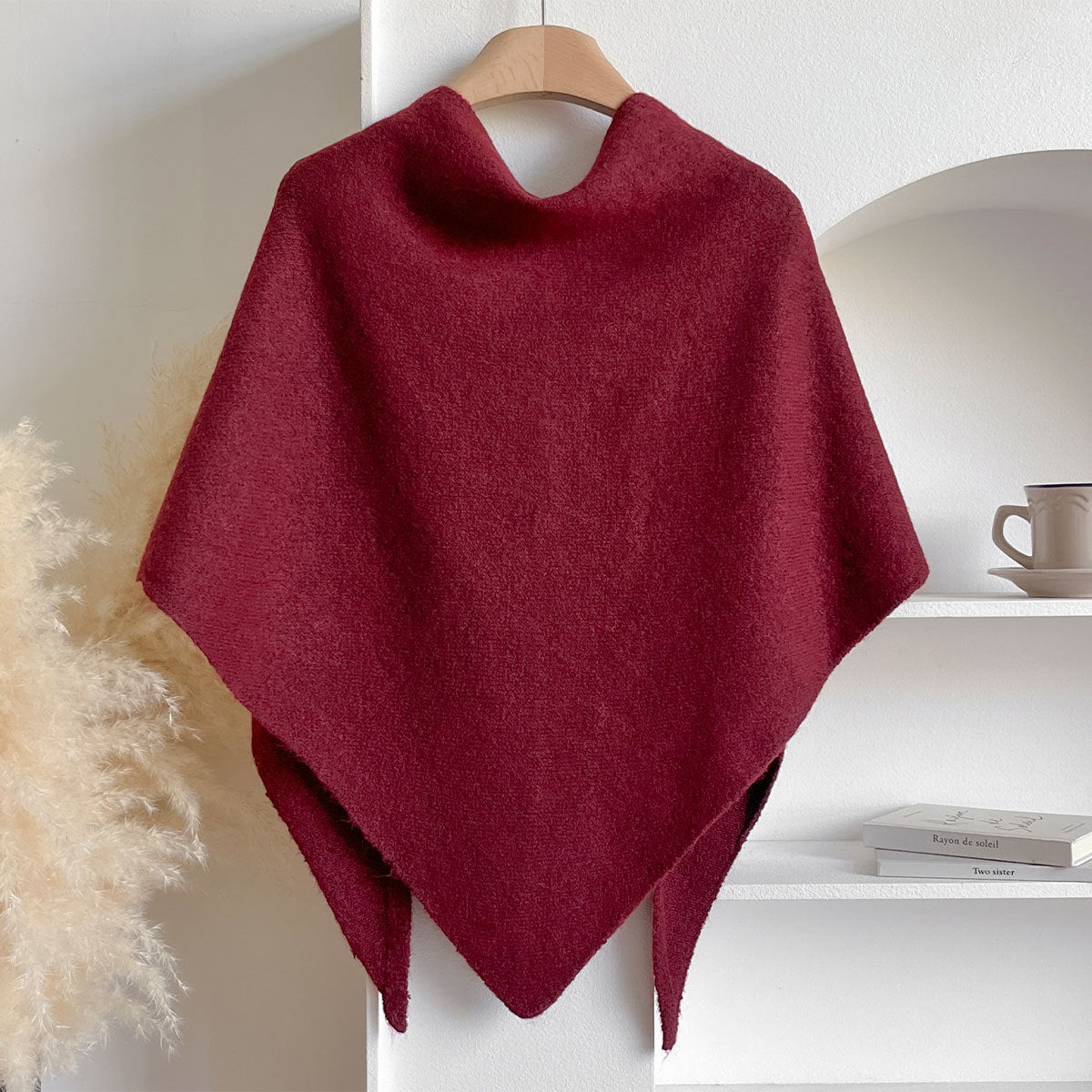 Women's Solid Color Wool Blend Shawl