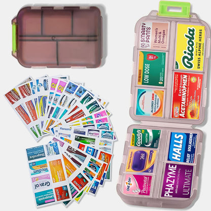 Smart Pocket Pill Organizer – 7 Day Travel Medicine Case with 147 Labels