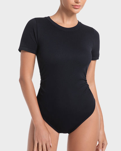 Seamless Round Neck Short Sleeve Bodysuit