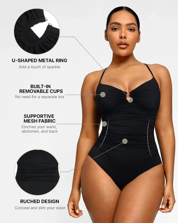 U-Ring Cut Out Shaping Swimsuit
