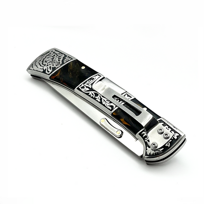 ⚔️Columbia 3159 exquisitely carved outdoor folding knife