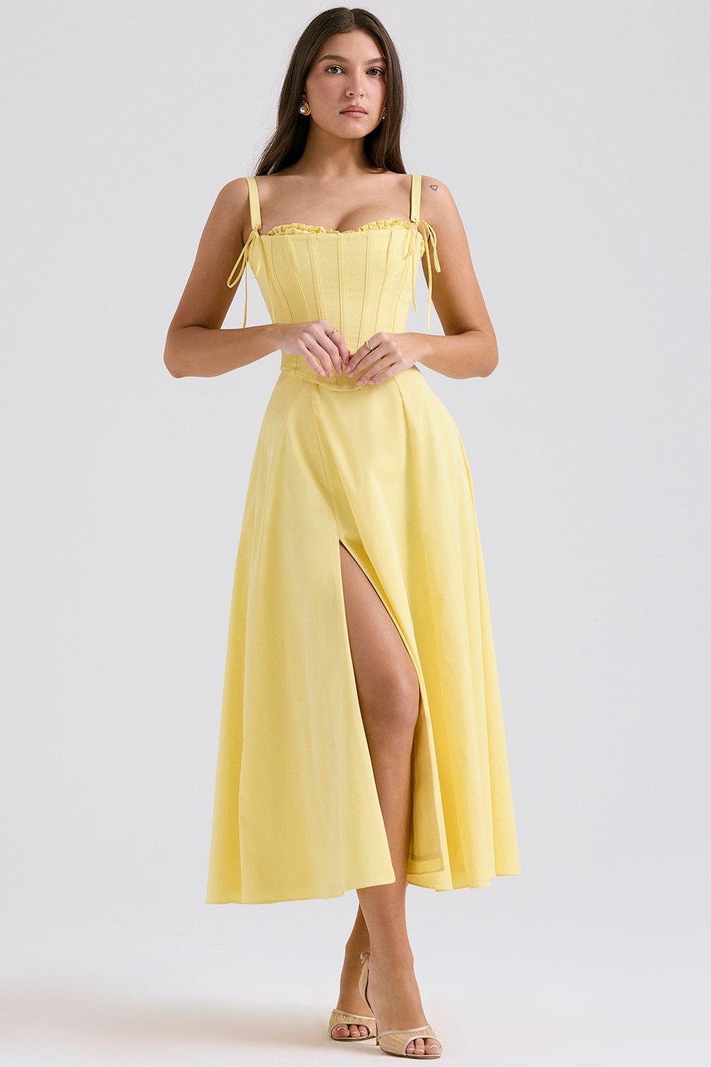 CLARABELLE SUNSHINE COTTON MIDI SUNDRESS