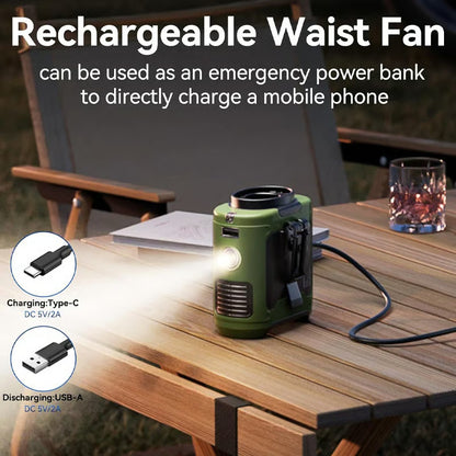 🌬️ Portable USB Waist Fan – Stay Cool Anywhere, Anytime!